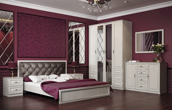 Модульная спальня Габриэлла в цвете вудлайн кремовый (Олмеко)